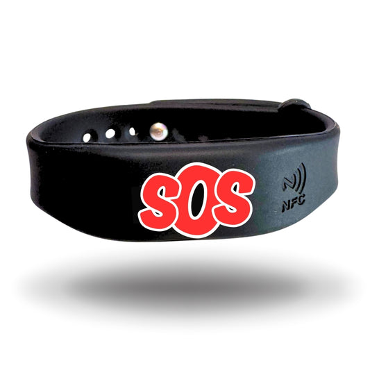 Pulserasos NFC encriptada – Contacto de emergencia